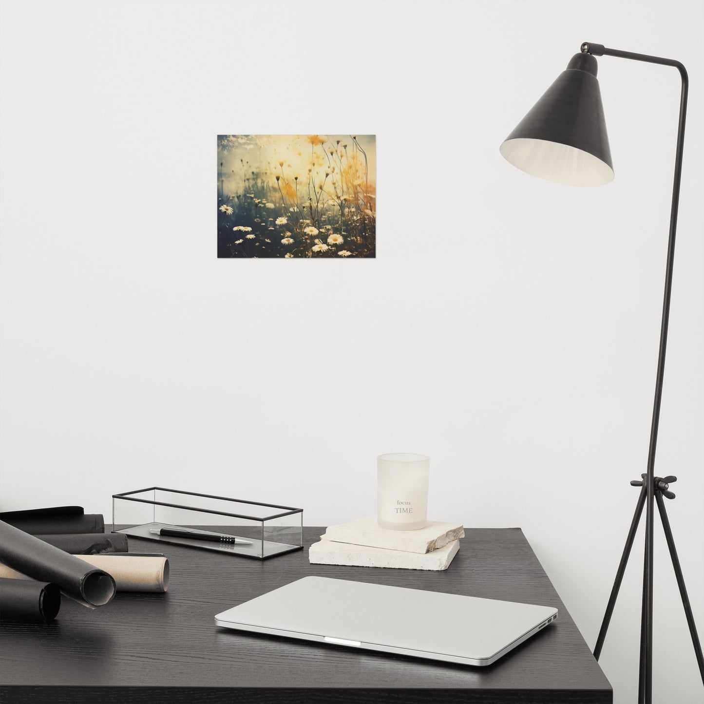 Whispers of White Vintage Subdued Retro Photorealism - Digital Artwork Loose Art Print