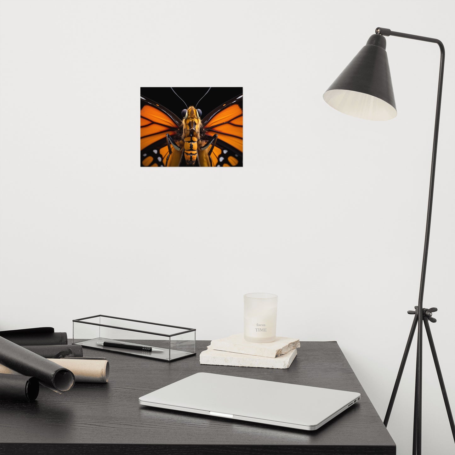 Winged Wonder Monarch Butterfly Close-up Photorealism - Digital Artwork Loose Art Print