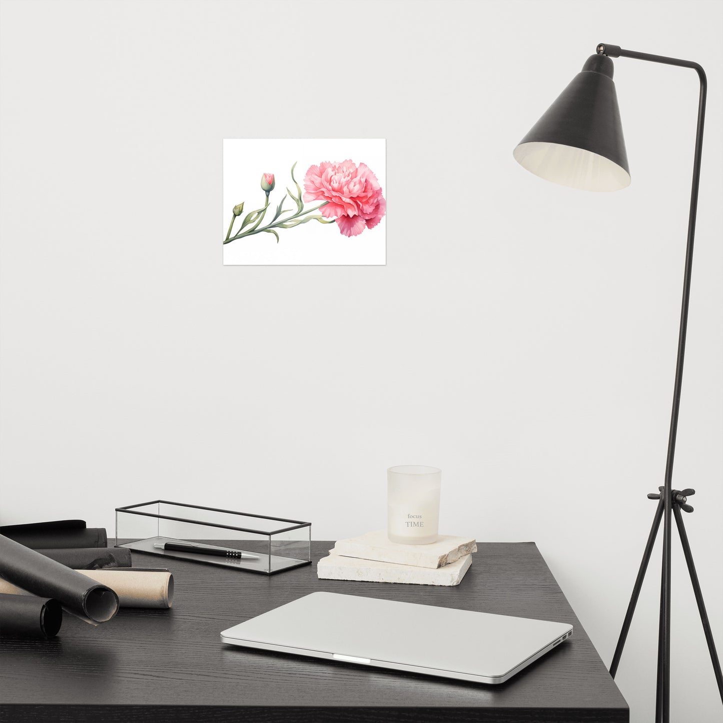 Watercolor Carnation Painting - Digital Artwork Loose Art Print