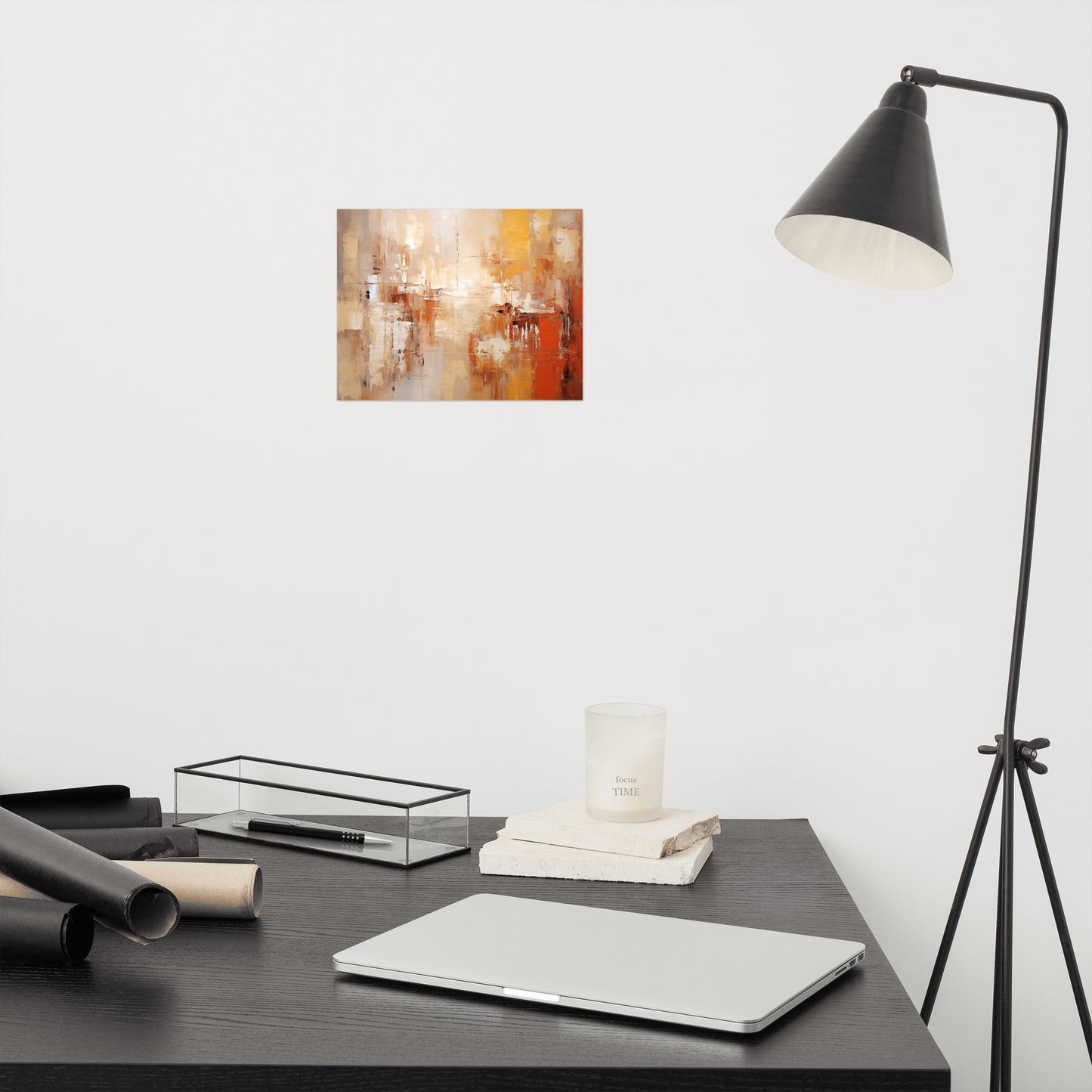 Amber Echoes Abstract Painting Digital Artwork Loose Art Print