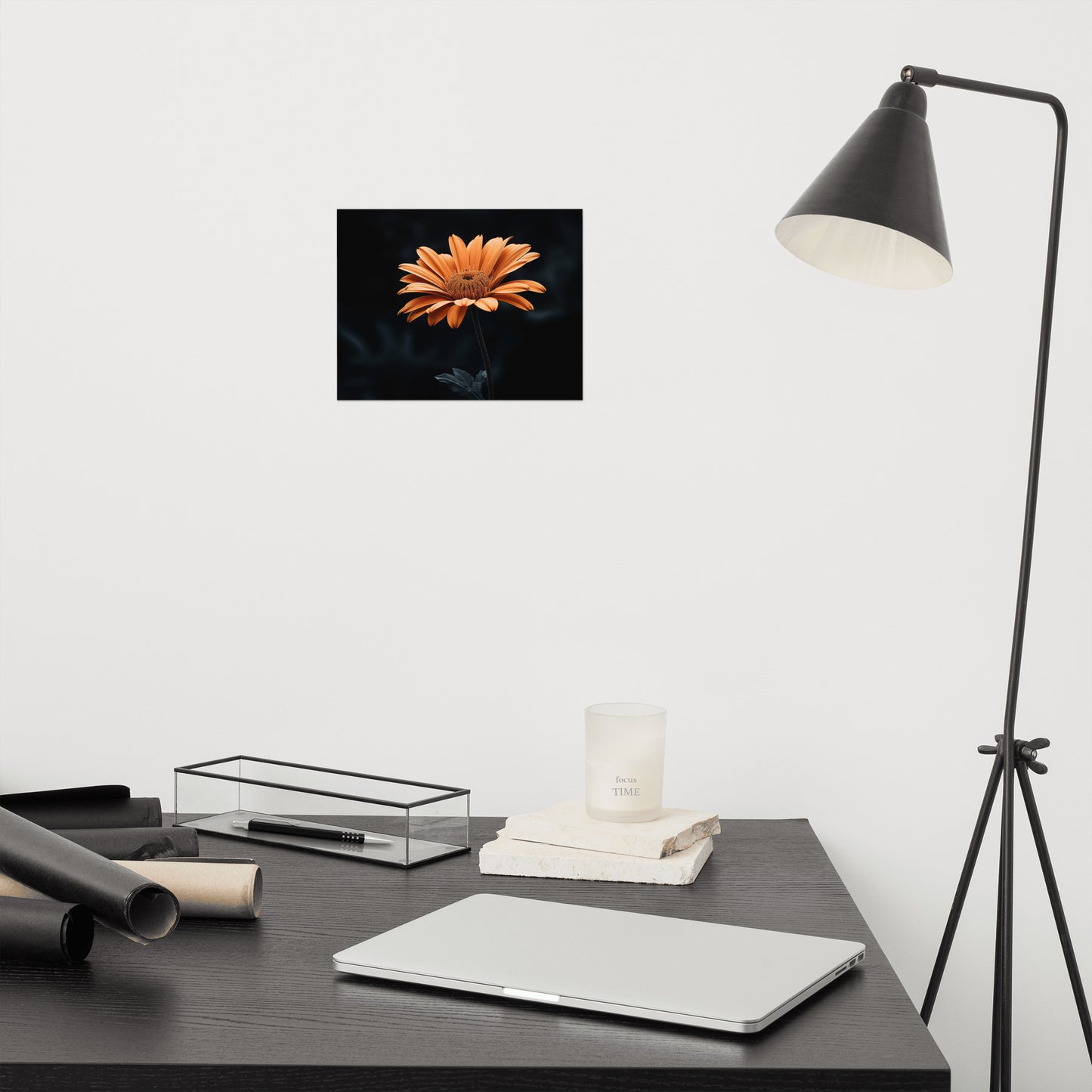 Amber Embrace Floral Photorealistic Digital Artwork Loose Art Print