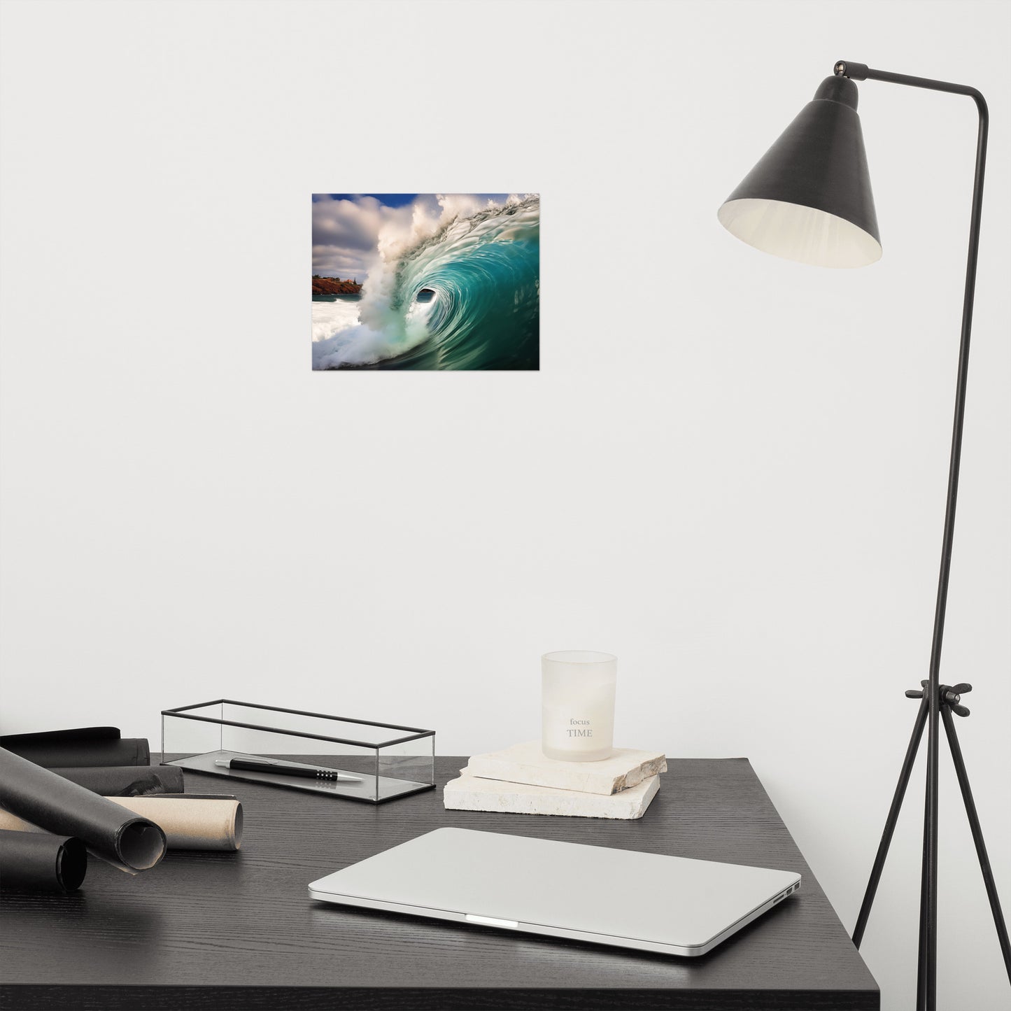 Aqua Embrace Realism Painting Digital Artwork Loose Art Print