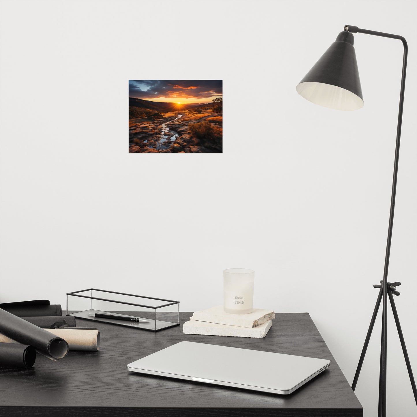 Canyon's Radiance Realism Painting Digital Artwork Loose Art Print