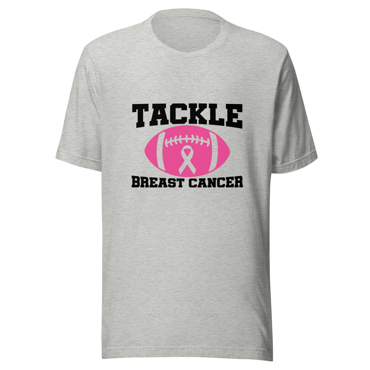 Tackle Breast Cancer Football Sport Awareness Support Pink Ribbon Unisex T-shirt