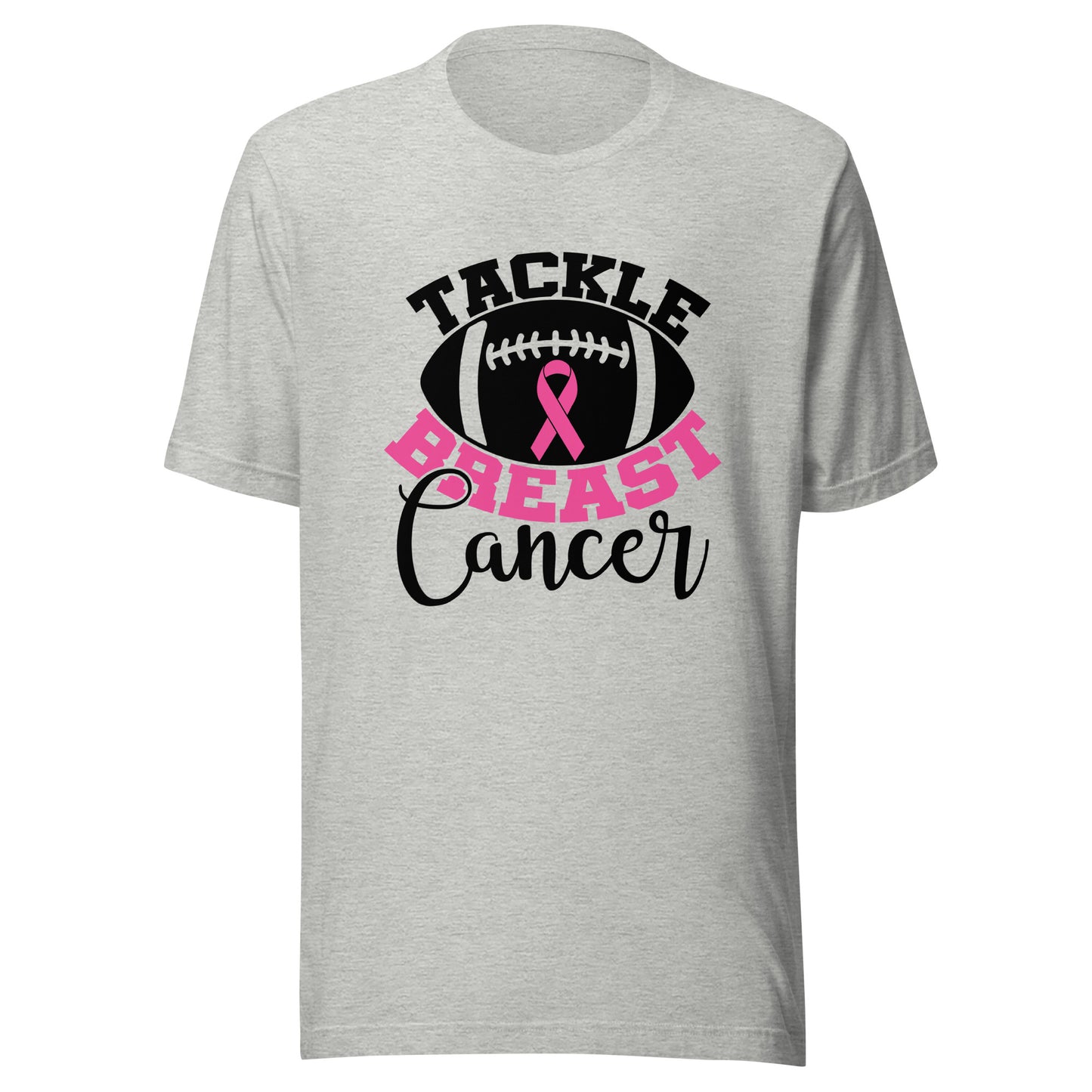 Tackle Breast Cancer Football Sport Awareness Support Pink Ribbon Unisex T-shirt