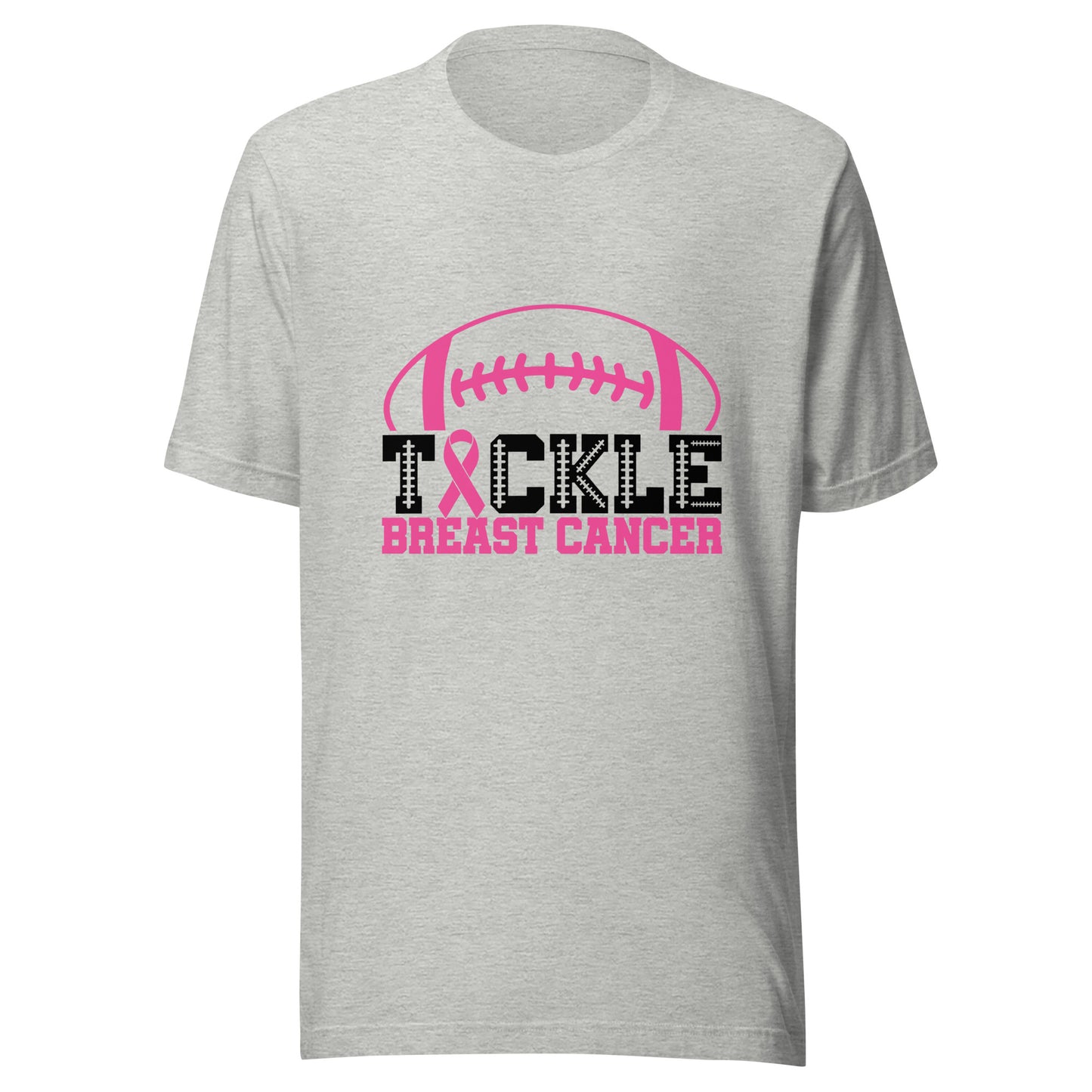 Tackle Breast Cancer Football Sport Awareness Support Pink Ribbon Unisex T-shirt