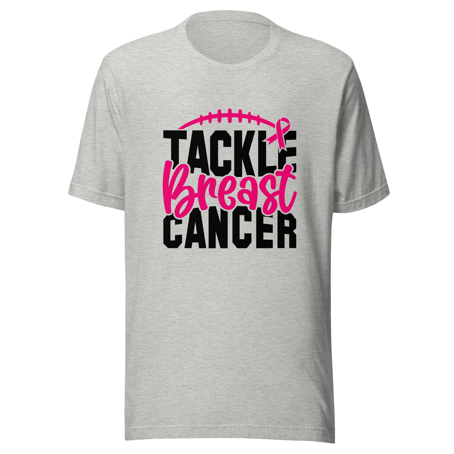 Tackle Breast Cancer Football Sport Awareness Support Pink Ribbon Unisex T-shirt