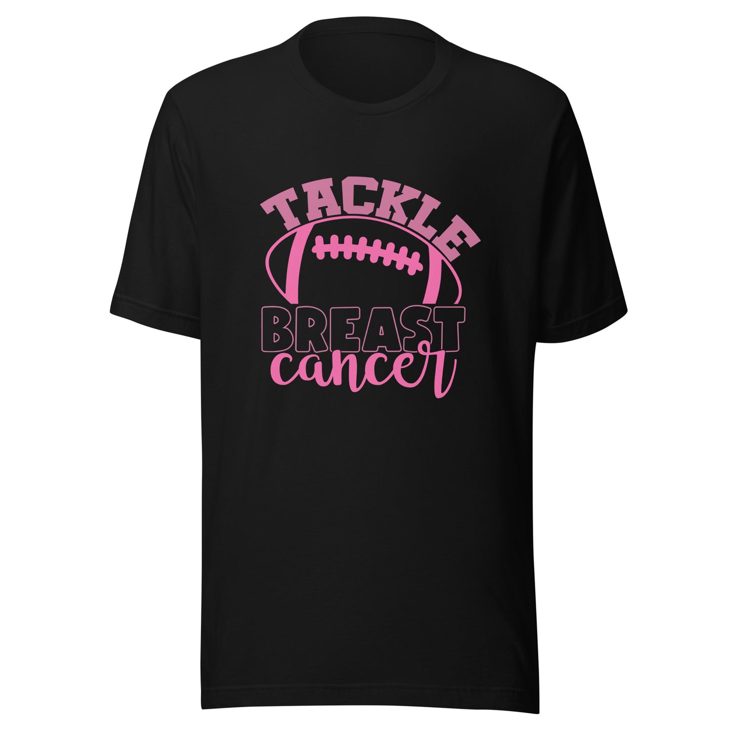 Tackle Breast Cancer Football Sport Awareness Support Pink Ribbon Unisex T-shirt