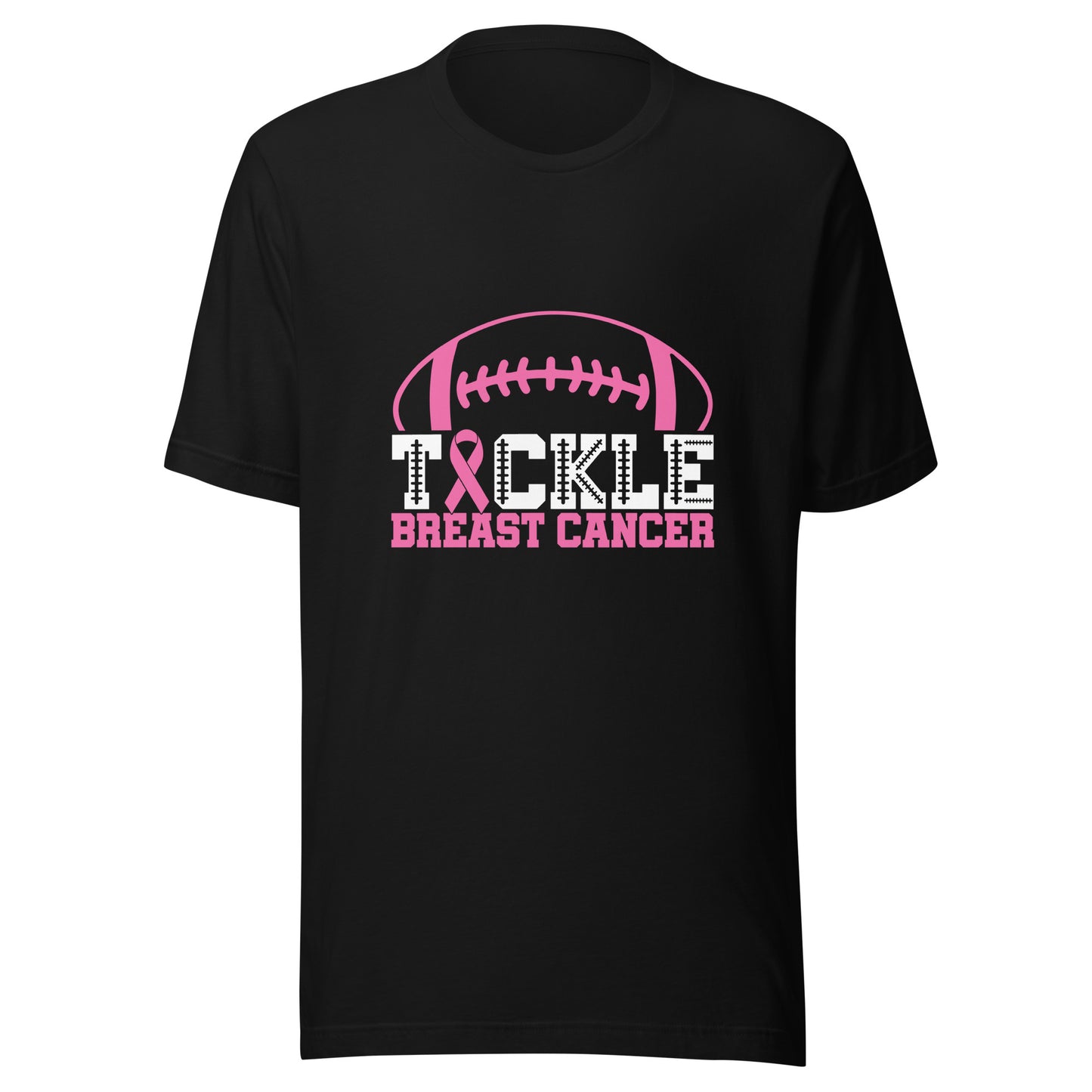 Tackle Breast Cancer Football Sport Awareness Support Pink Ribbon Unisex T-shirt