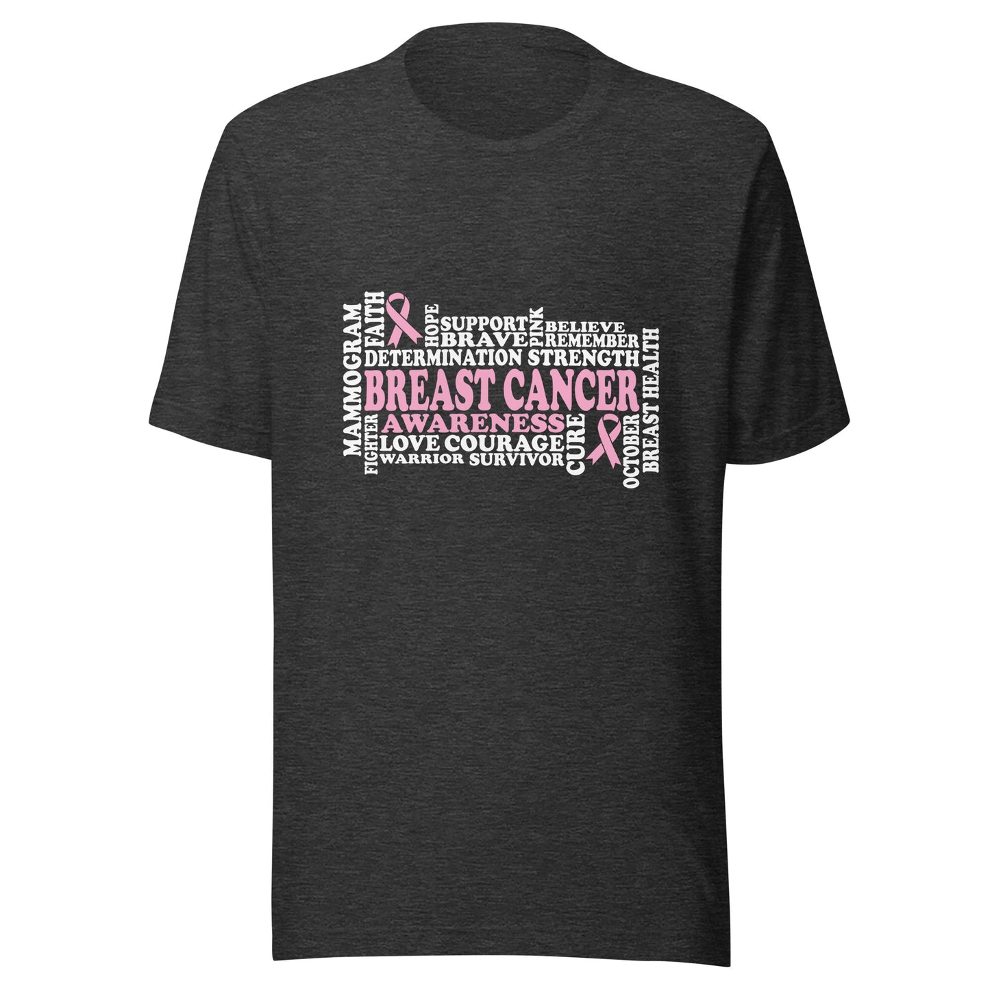 Breast Cancer Awareness Word Art and Sayings - Survivor - Pink Ribbon Unisex T-shirt