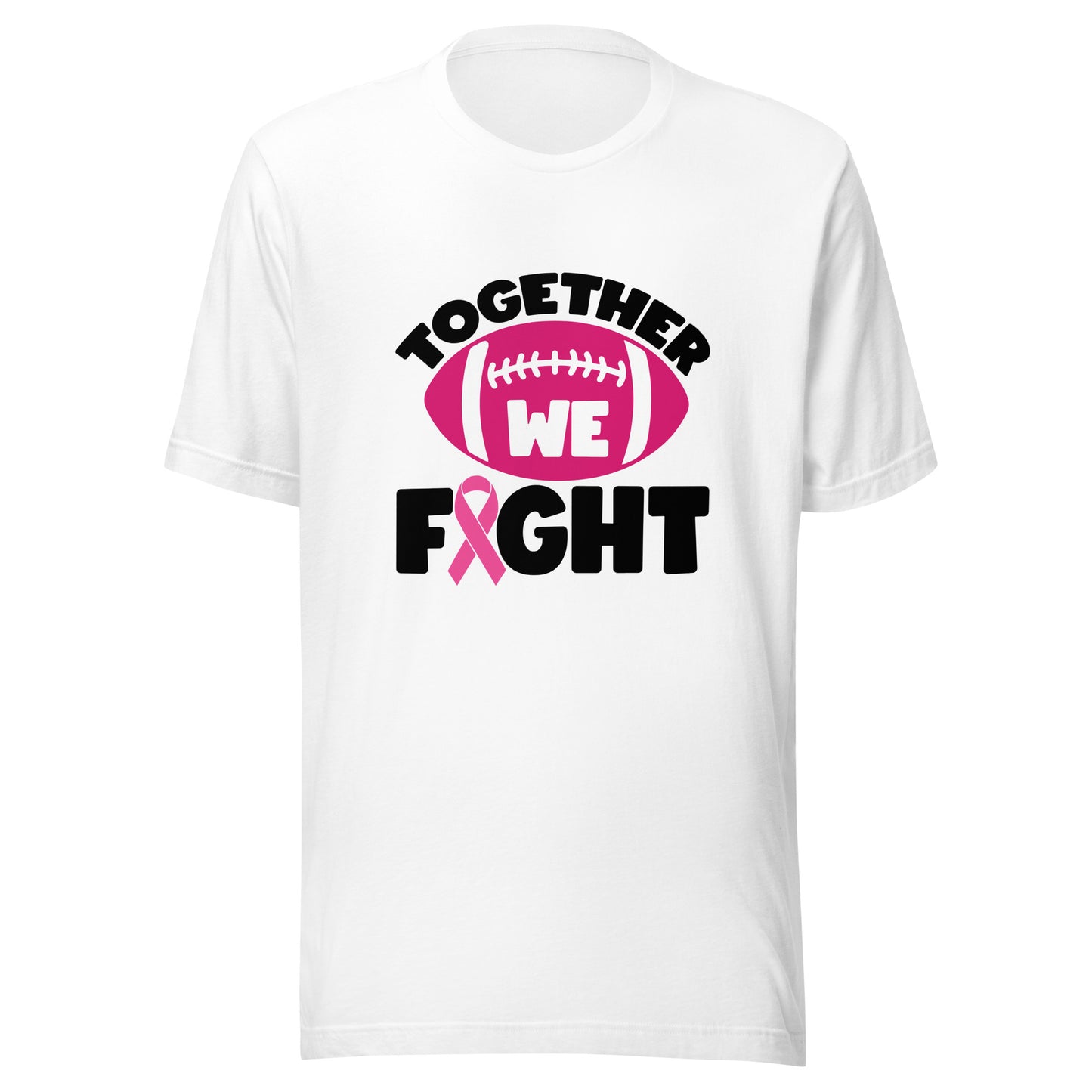 Together We Fight Football Breast Cancer Awareness Support Pink Ribbon Sport Unisex T-shirt