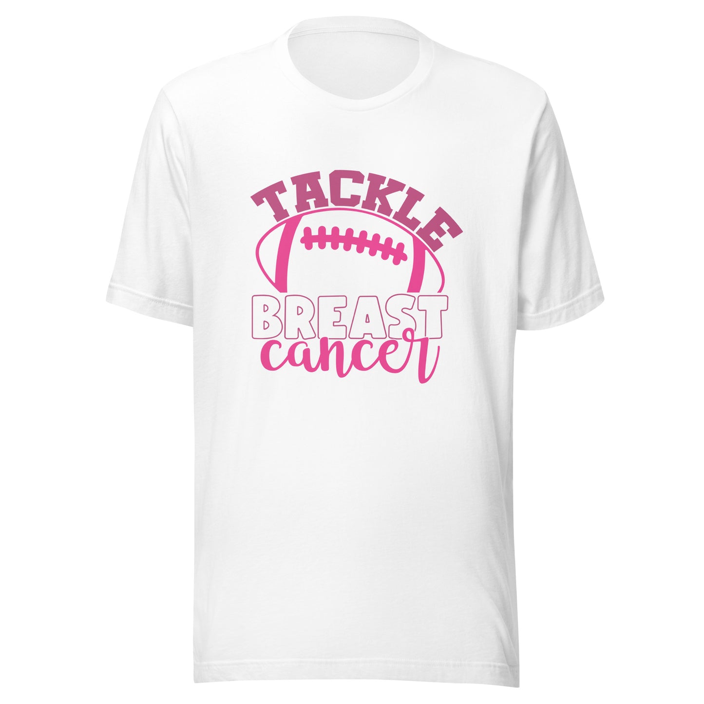 Tackle Breast Cancer Football Sport Awareness Support Pink Ribbon Unisex T-shirt