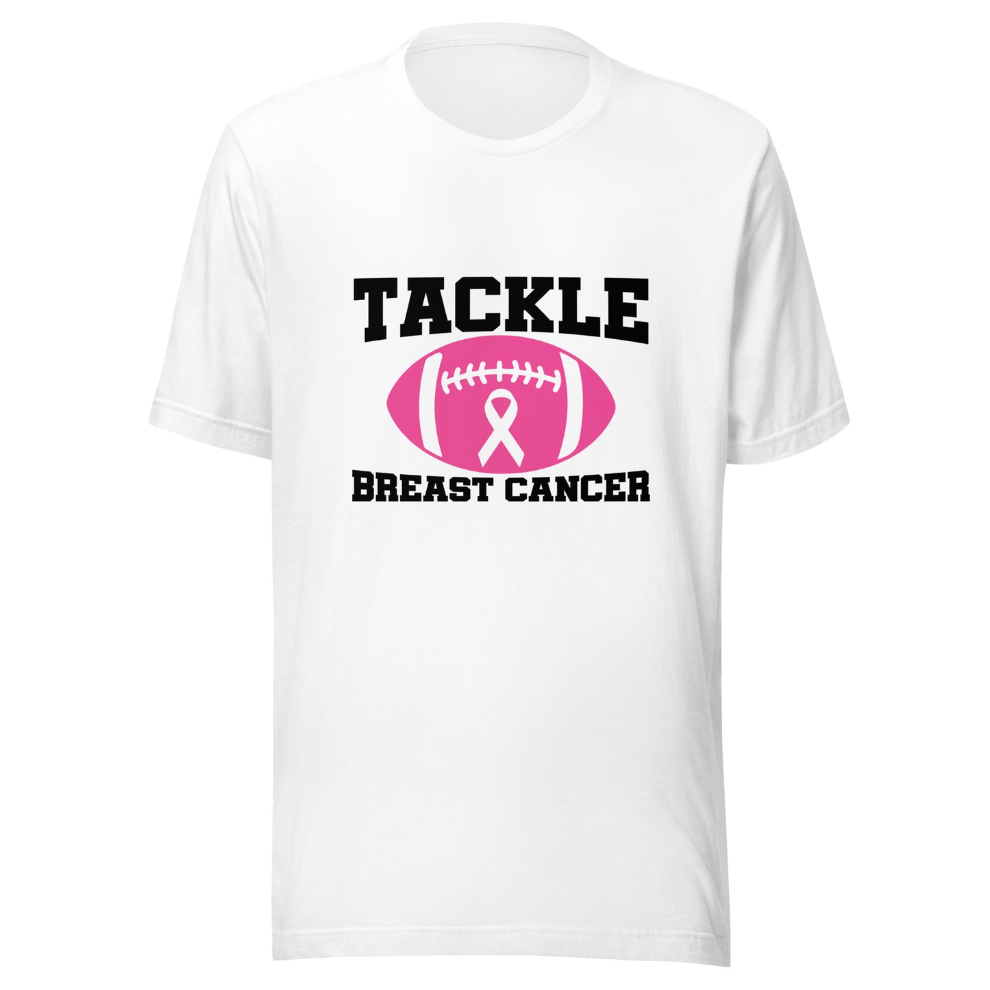 Tackle Breast Cancer Football Sport Awareness Support Pink Ribbon Unisex T-shirt