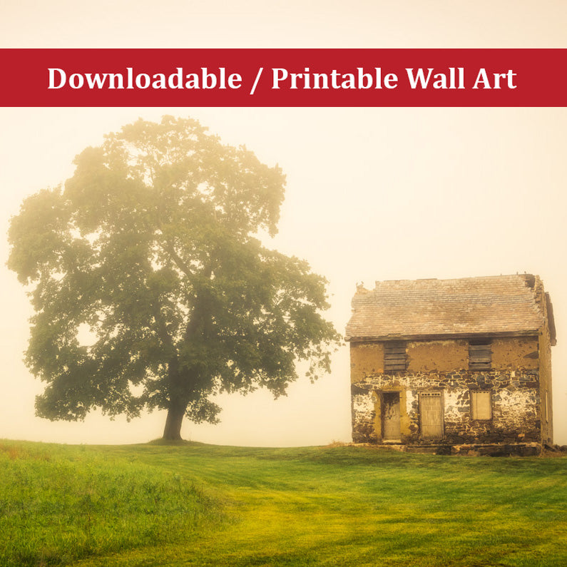 Designer printable wall art: Abandoned House on Adams Dam Rd Landscape Photo DIY Wall Decor Instant Download Print - Printable - PIPAFINEART