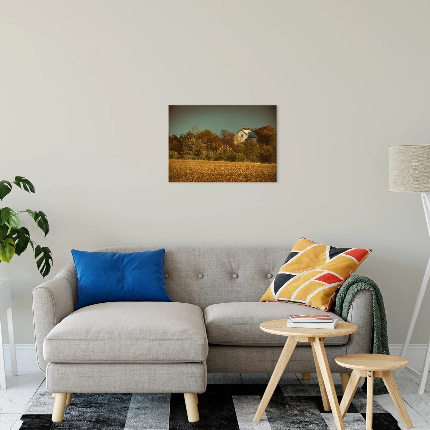 Country Style Artwork: Abandoned Barn In The Trees Colorized Landscape Fine Art Canvas Wall Art Prints 20" x 24" - PIPAFINEART