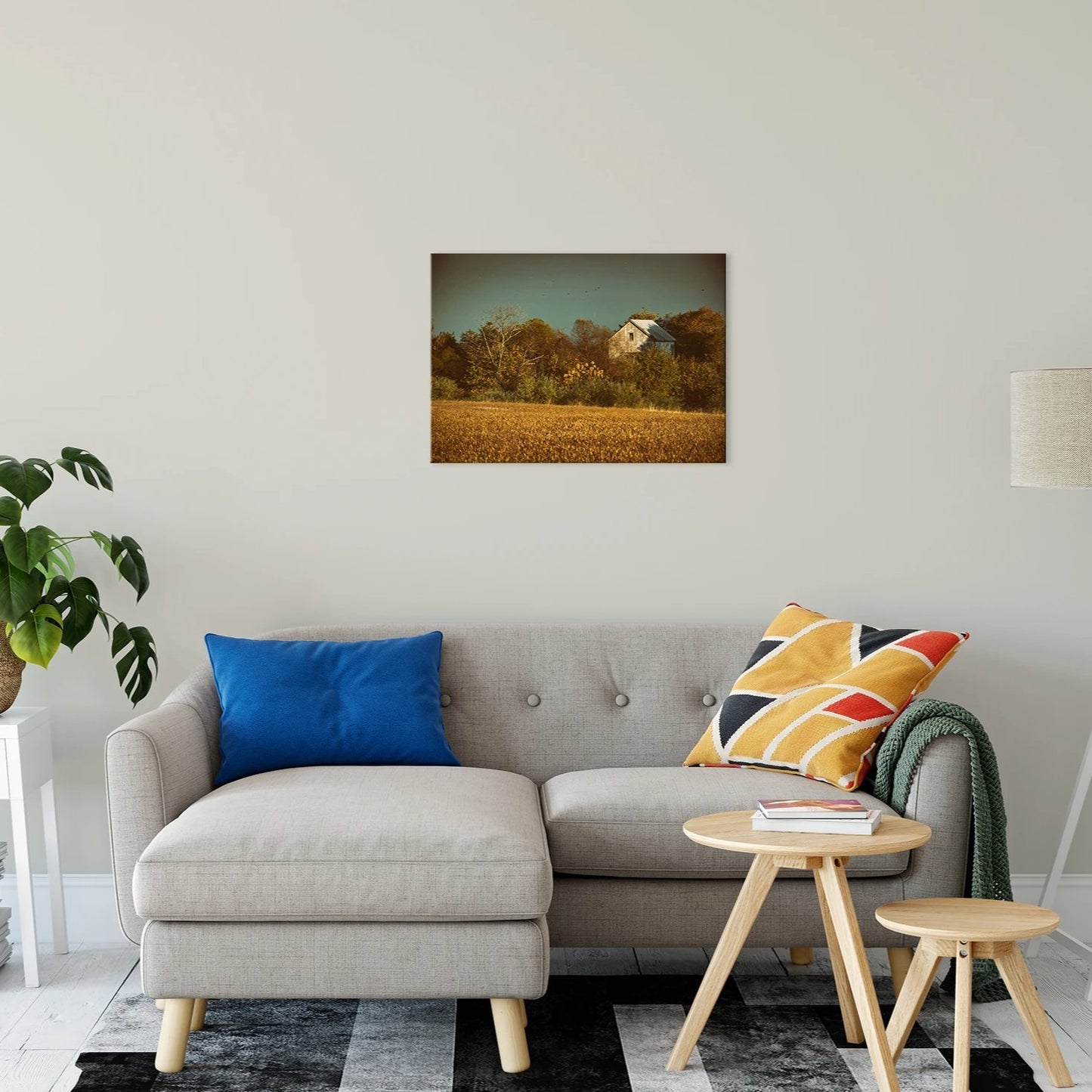 Country Scene Prints: Abandoned Barn In The Trees Colorized Landscape Fine Art Canvas Wall Art Prints 20" x 30" - PIPAFINEART