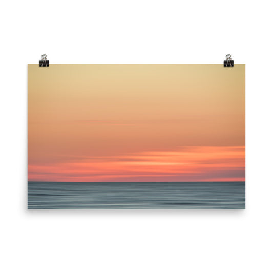 wall art sitting room, Abstract Color Blend Ocean Sunset Coastal Landscape Photo Paper Poster