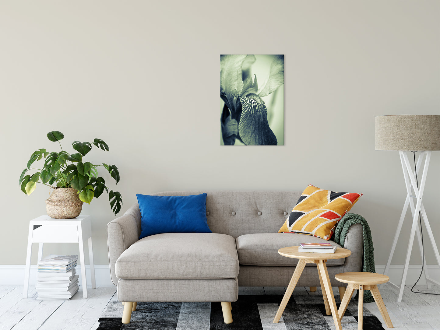 Green Abstract Wall Art: Abstract Japanese Iris Delight Nature / Floral Photo Fine Art Canvas Wall Art Prints 20" x 30" - PIPAFINEART