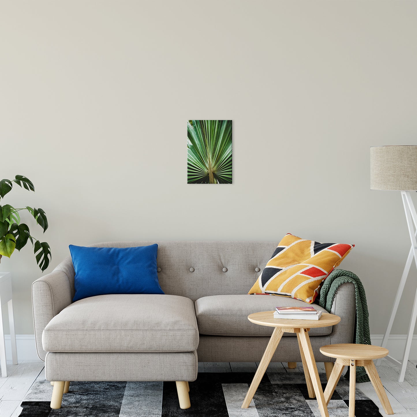 Tropical Leaves Canvas Art: Aged & Colorized Wide Palm Leaves 2 Nature / Botanical Photo Fine Art Canvas Wall Art Prints 11" x 14" - PIPAFINEART