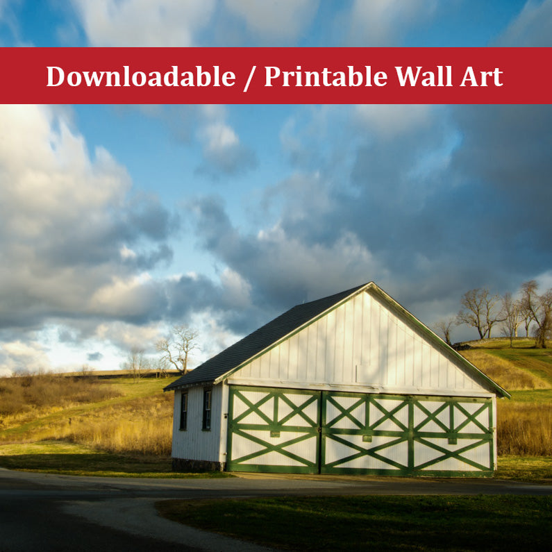 Printable Bathroom Wall Decor: Aging Barn in the Morning Sun Color Landscape Photo DIY Wall Decor Instant Download Print - Printable - PIPAFINEART