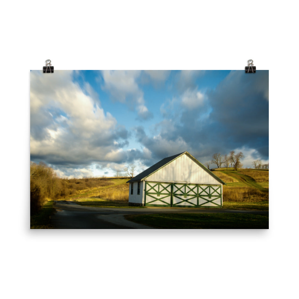 Rustic Living Room Wall Decor: Aging Barn in the Morning Sun Traditional Color Loose Wall Art Prints - PIPAFINEART
