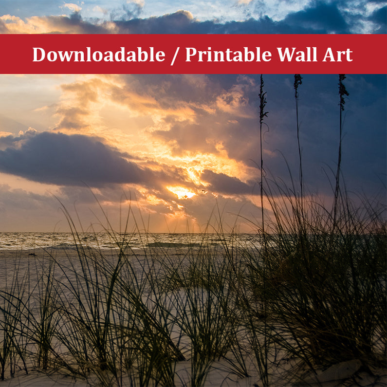 Wall Poster Printable: Anna Maria Island Cloudy Beach Sunset 2 Landscape Photo DIY Wall Decor Instant Download Print - Printable - PIPAFINEART