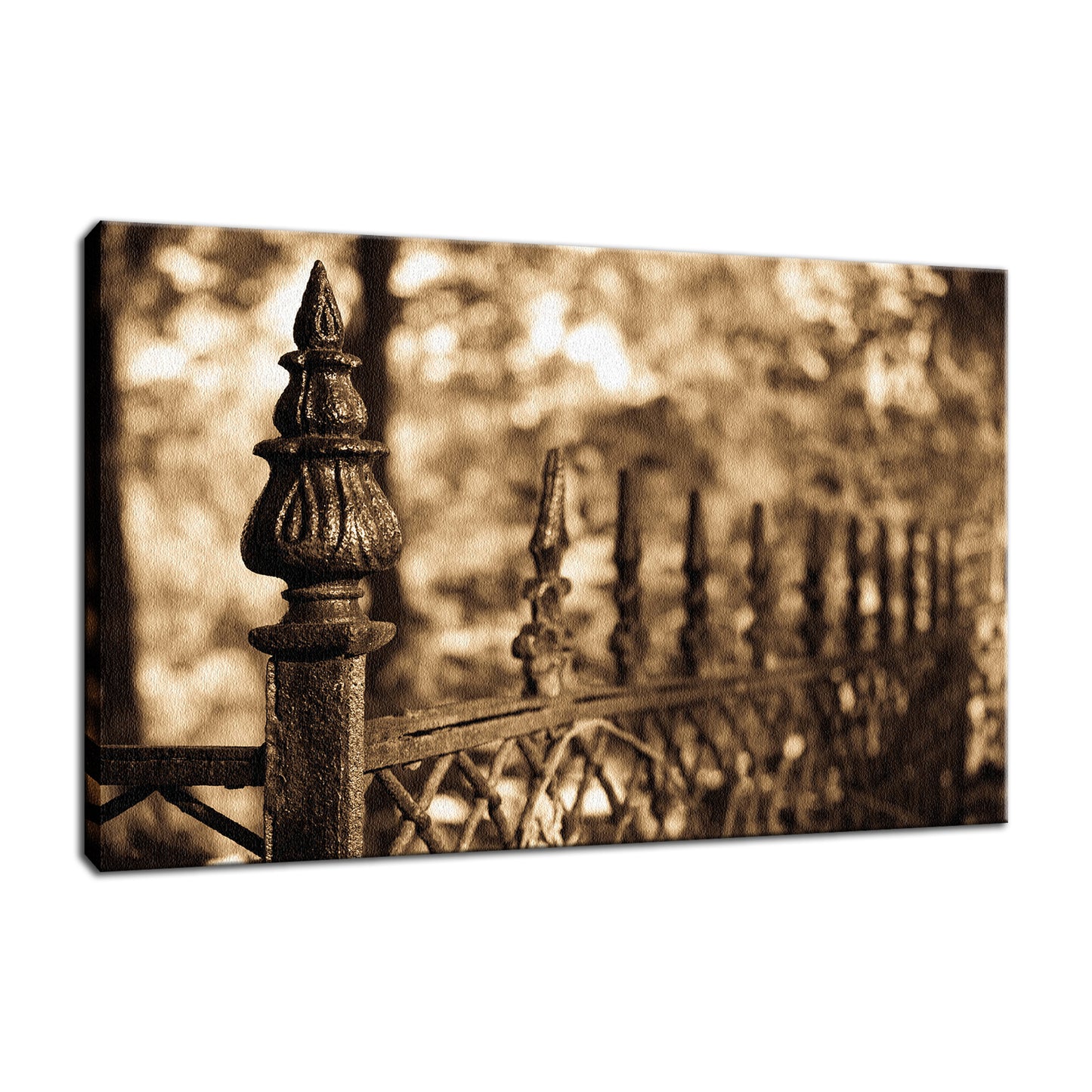 Sepia Antique Fence Abstract Photo Fine Art Canvas & Unframed Wall Art Prints  - PIPAFINEART