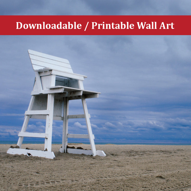 Small Beach Wall Decor: Approaching Storm Landscape Photo DIY Wall Decor Instant Download Print - Printable - PIPAFINEART