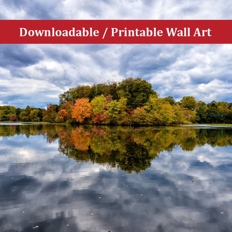 Boho Farmhouse Wall Art: Autumn Reflections Landscape Photo DIY Wall Decor Instant Download Print - Printable - PIPAFINEART