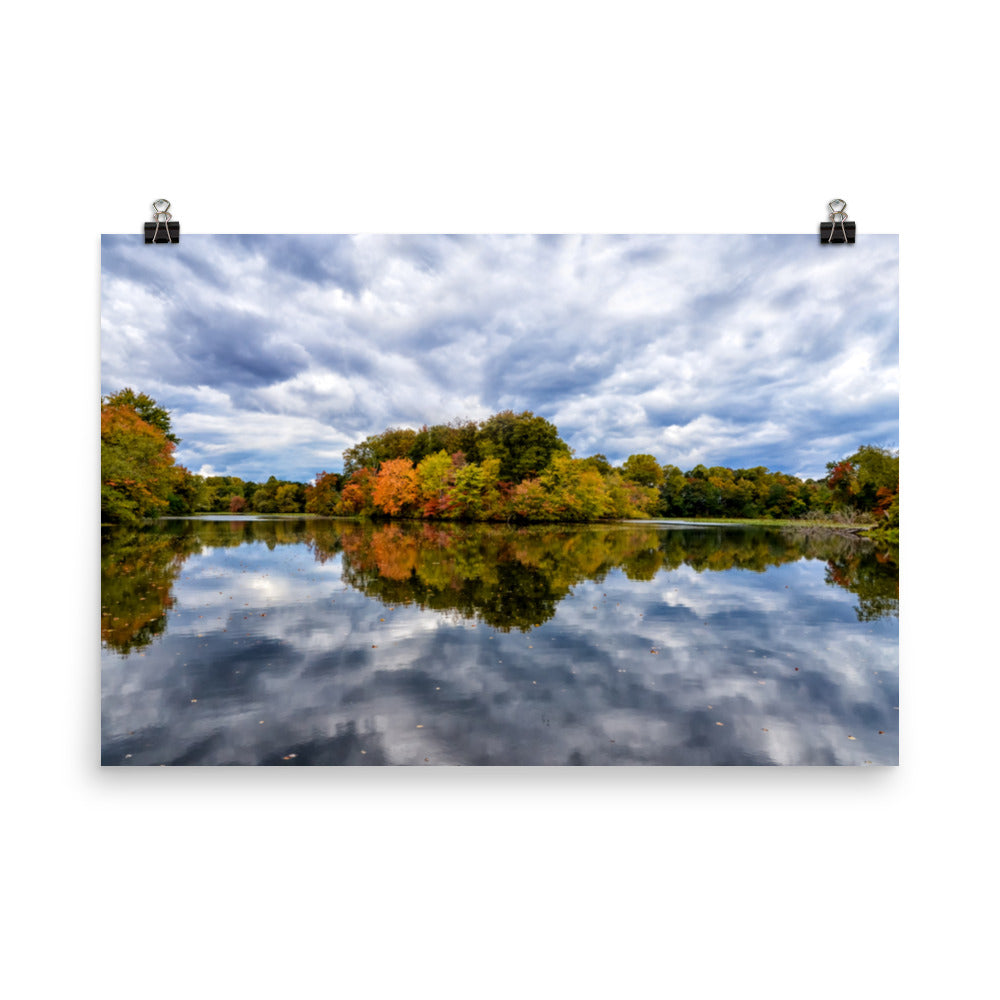 Modern Farmhouse Abstract Art: Farmhouse Living Room Wall Art: Autumn Reflections Landscape Photo Loose Wall Art Prints - PIPAFINEART