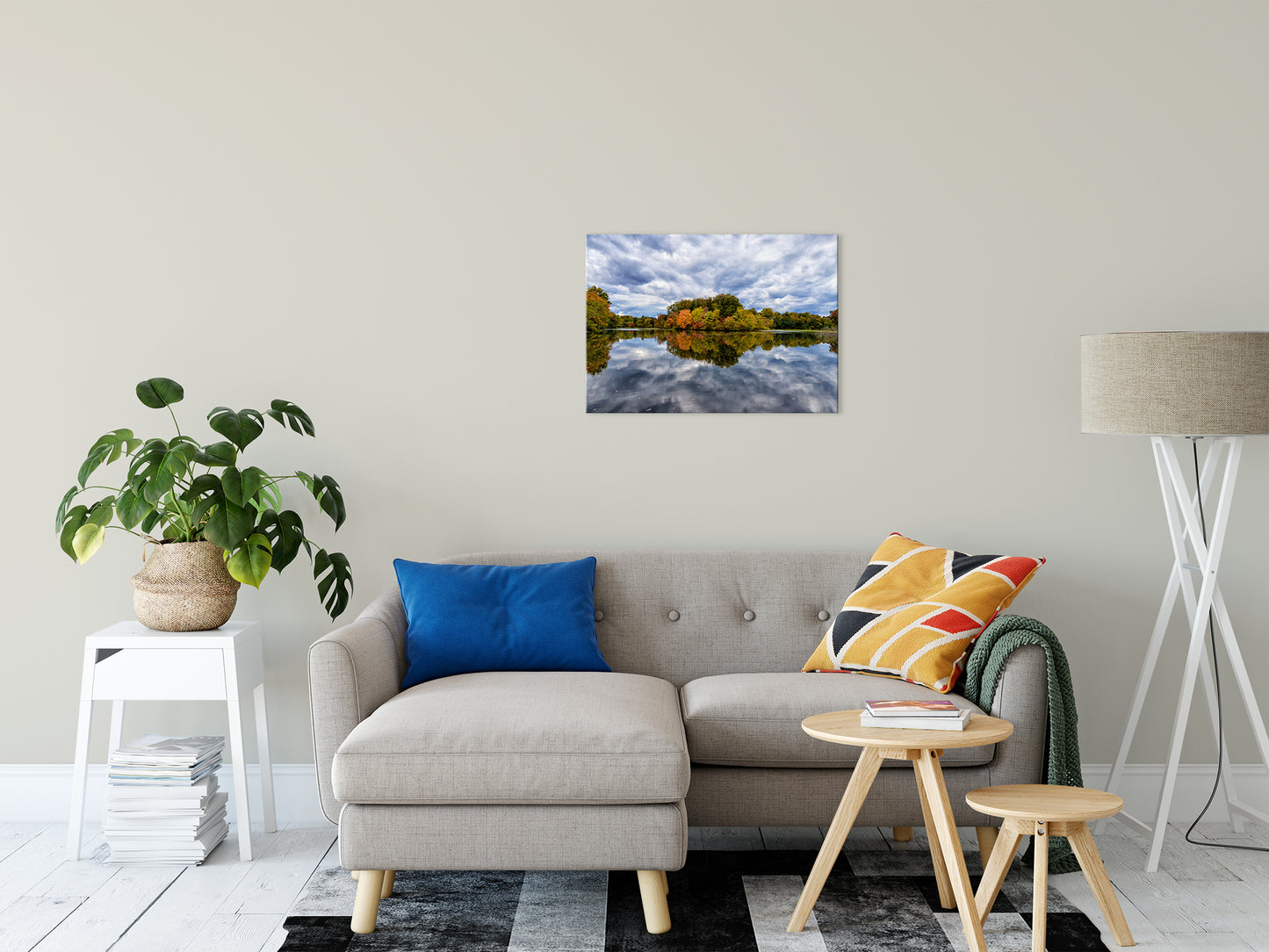 Country Chic Wall Art: Autumn Reflections Rural Landscape Photo Fine Art Canvas Wall Art Prints 20" x 30" - PIPAFINEART