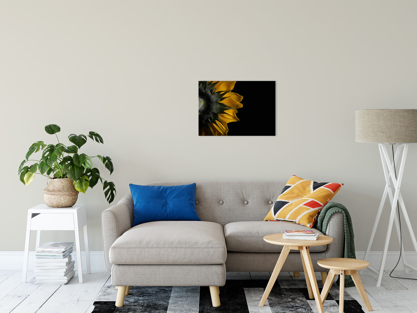 Rustic Sunflower Wall Art: Backside of Sunflower Nature / Floral Photo Fine Art Canvas Wall Art Prints 20" x 24" - PIPAFINEART