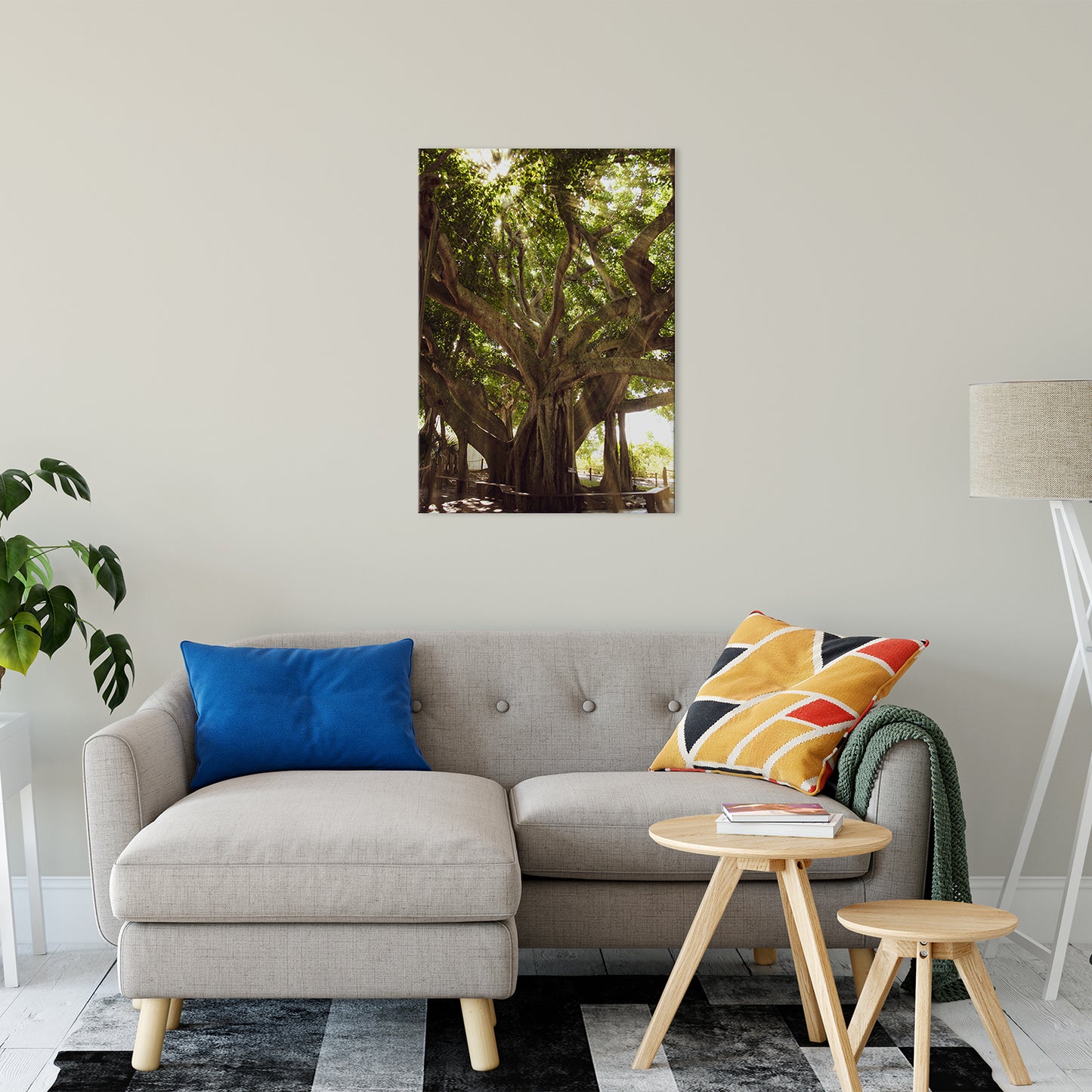 Botanical Plant Wall Art: Banyan Tree With Glory Rays of Sunlight Botanical Photo Fine Art Canvas Wall Art Prints 24" x 36" / Fine Art Canvas - PIPAFINEART