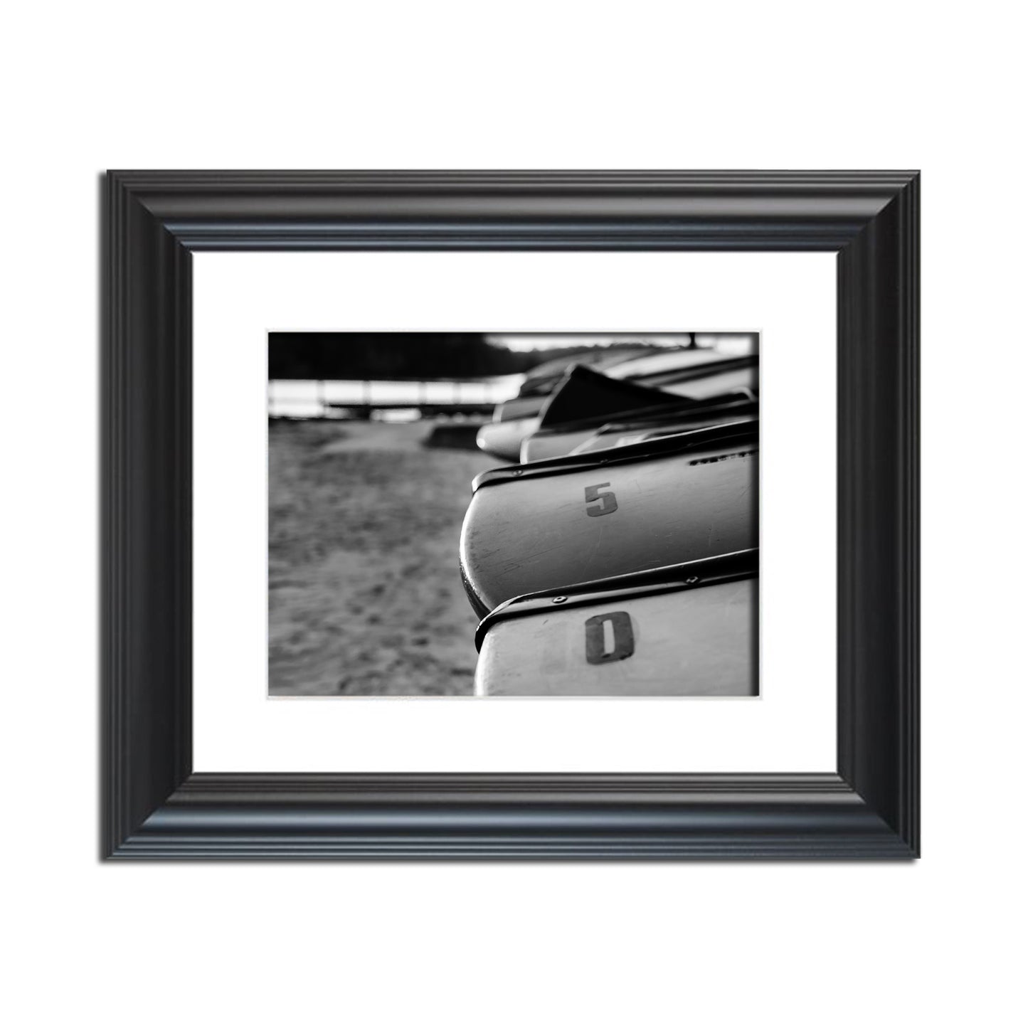 Beached Canoes Black and White Abstract Photo Fine Art Canvas & Unframed Wall Art Prints - PIPAFINEART