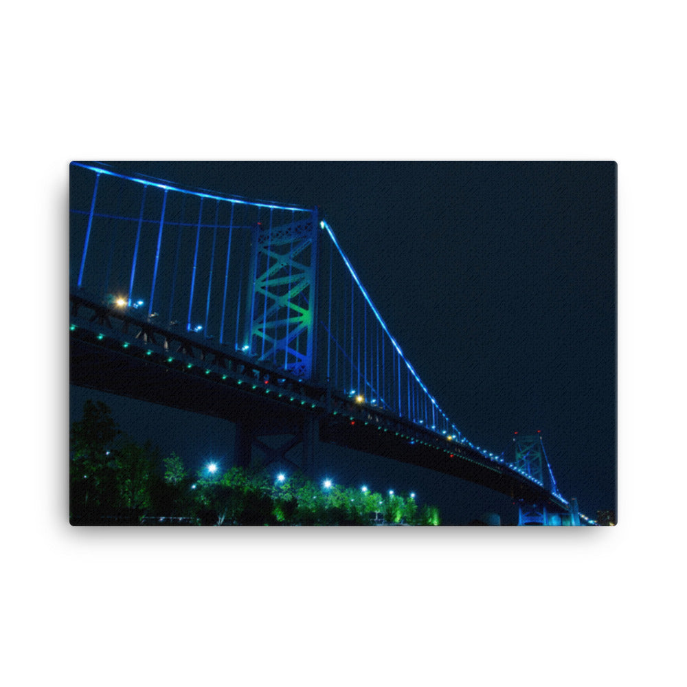 Ben Franklin Bridge Urban Landscape Traditional Canvas Wall Art Print