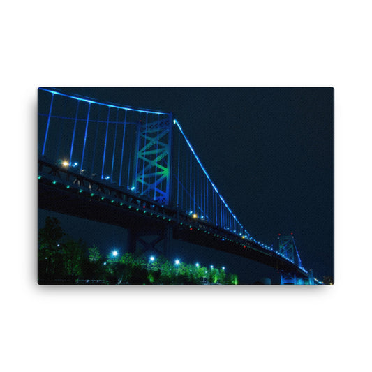 Ben Franklin Bridge Urban Landscape Traditional Canvas Wall Art Print
