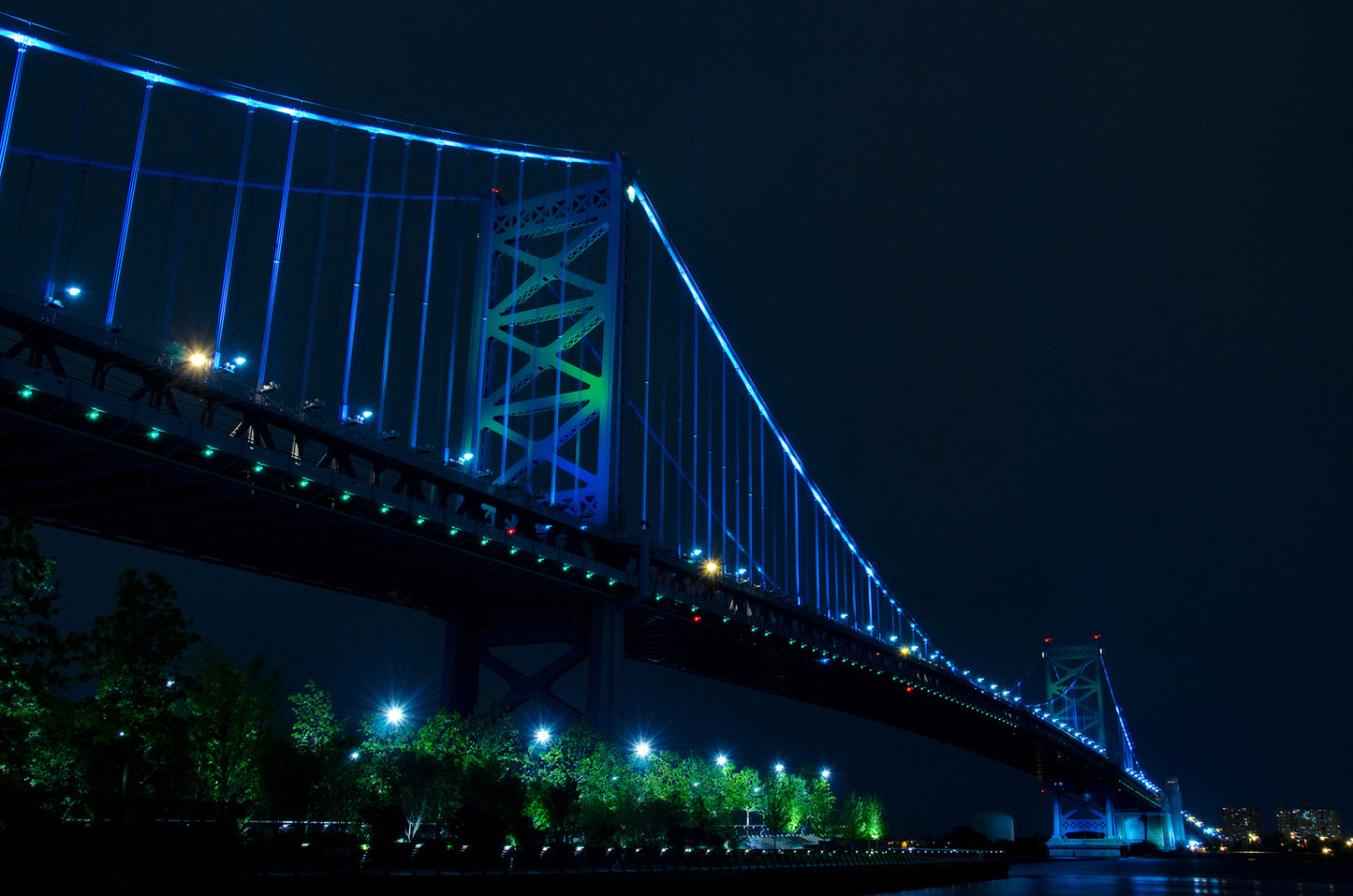 Ben Franklin Bridge Night Photo Fine Art Canvas Wall Art Prints - PIPAFINEART