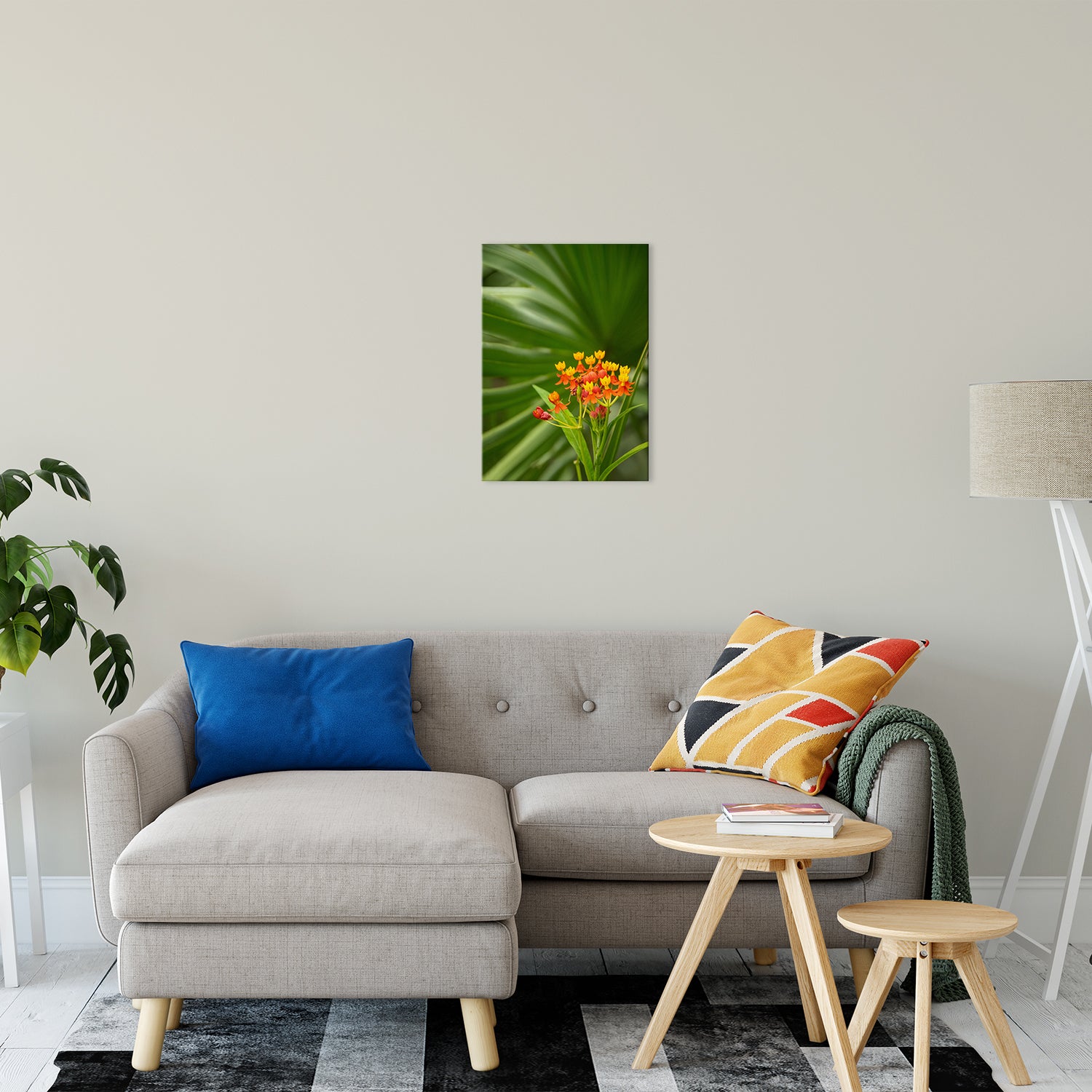 Bloodflowers & Palm Color Floral Nature Photo Fine Art Canvas Wall Art Prints 16" x 20" - PIPAFINEART