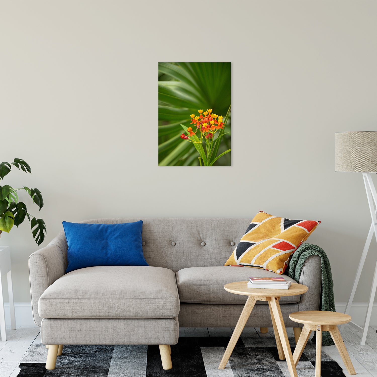 Bloodflowers & Palm Color Floral Nature Photo Fine Art Canvas Wall Art Prints 20" x 30" - PIPAFINEART