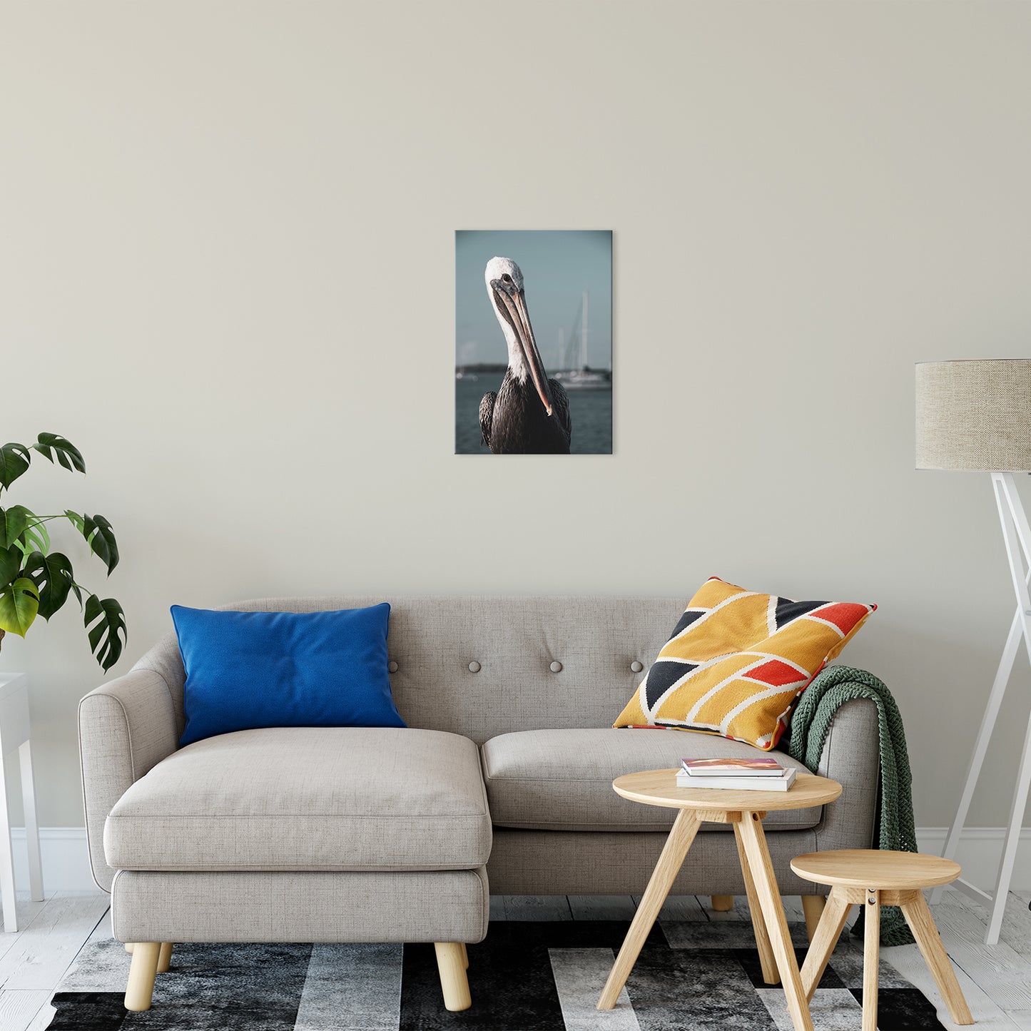 Bob The Pelican 3R Colorized Wildlife Photograph Fine Art Canvas & Unframed Wall Art Prints 16" x 20" / Canvas Fine Art - PIPAFINEART