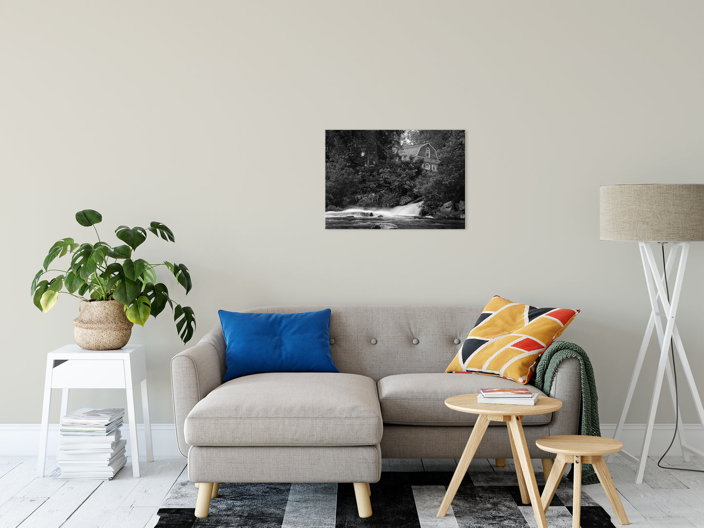 The Brandywine River and First Presbyterian Church Black & White Fine Art Wall Art Prints 20" x 30" - PIPAFINEART