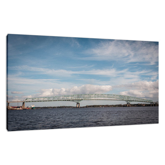 Urban Industrial Wall Decor: Bridges of Jacksonville Florida 2 Landscape Photo Fine Art Canvas Wall Art Print
