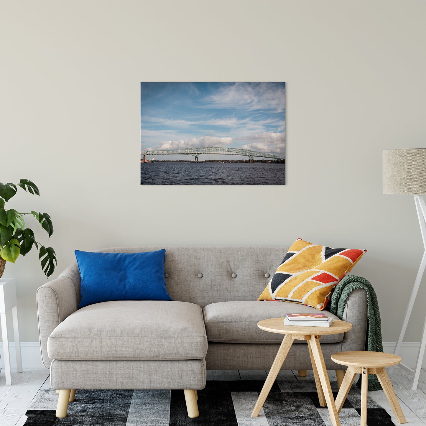Beach Style Wall Decor: Bridges of Jacksonville Florida 2 Landscape Photo Fine Art Canvas Wall Art Print