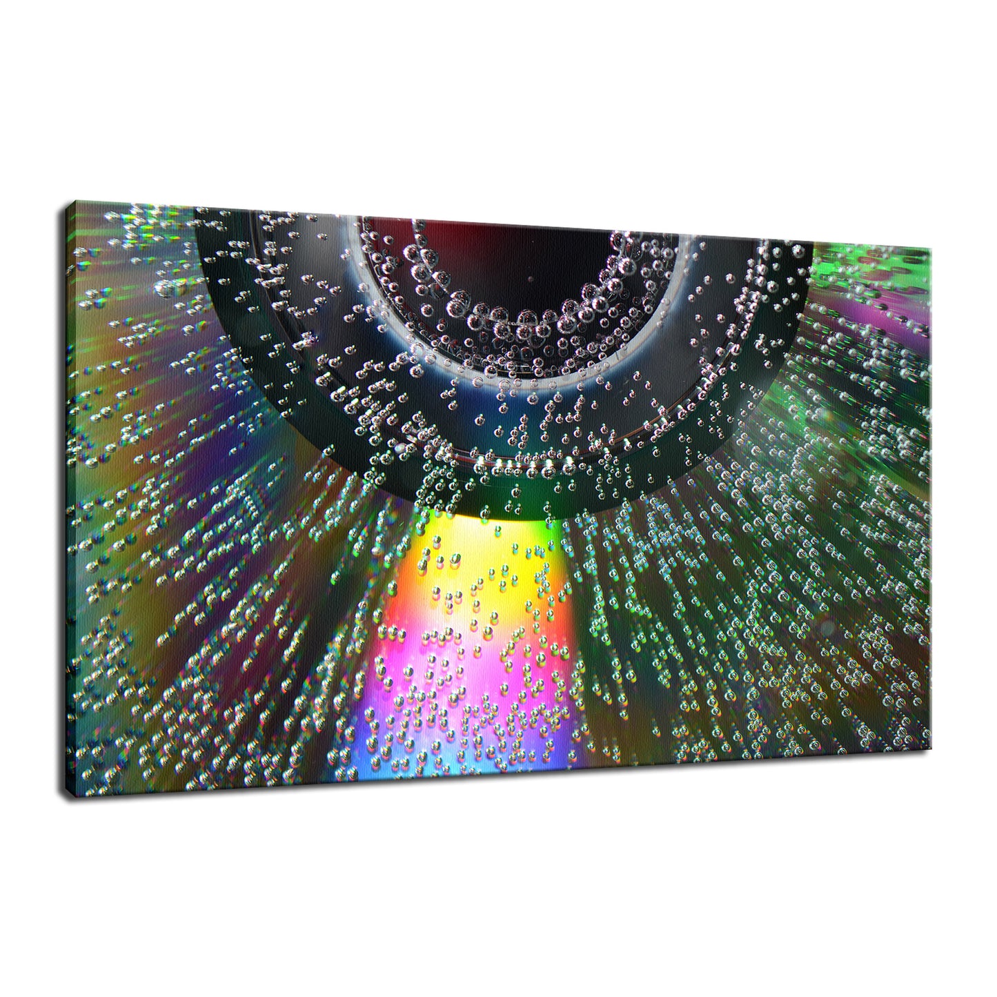 Bubble CD Abstract Photo Fine Art Canvas & Unframed Wall Art Prints  - PIPAFINEART