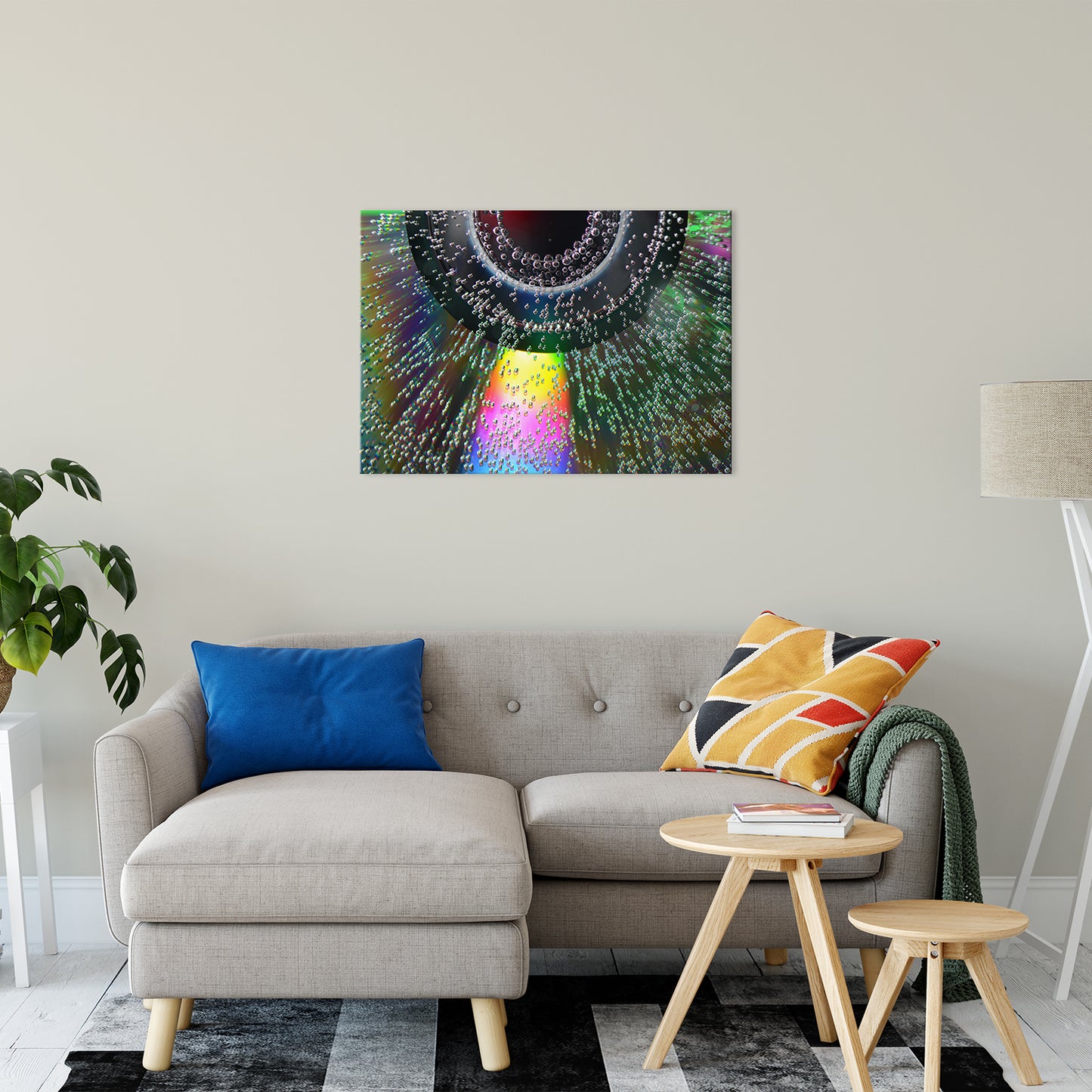Bubble CD Abstract Photo Fine Art Canvas & Unframed Wall Art Prints 24" x 36" / Fine Art Canvas - PIPAFINEART