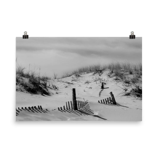 Buried Fences Landscape Photo Loose Coastal Wall Art Prints - PIPAFINEART