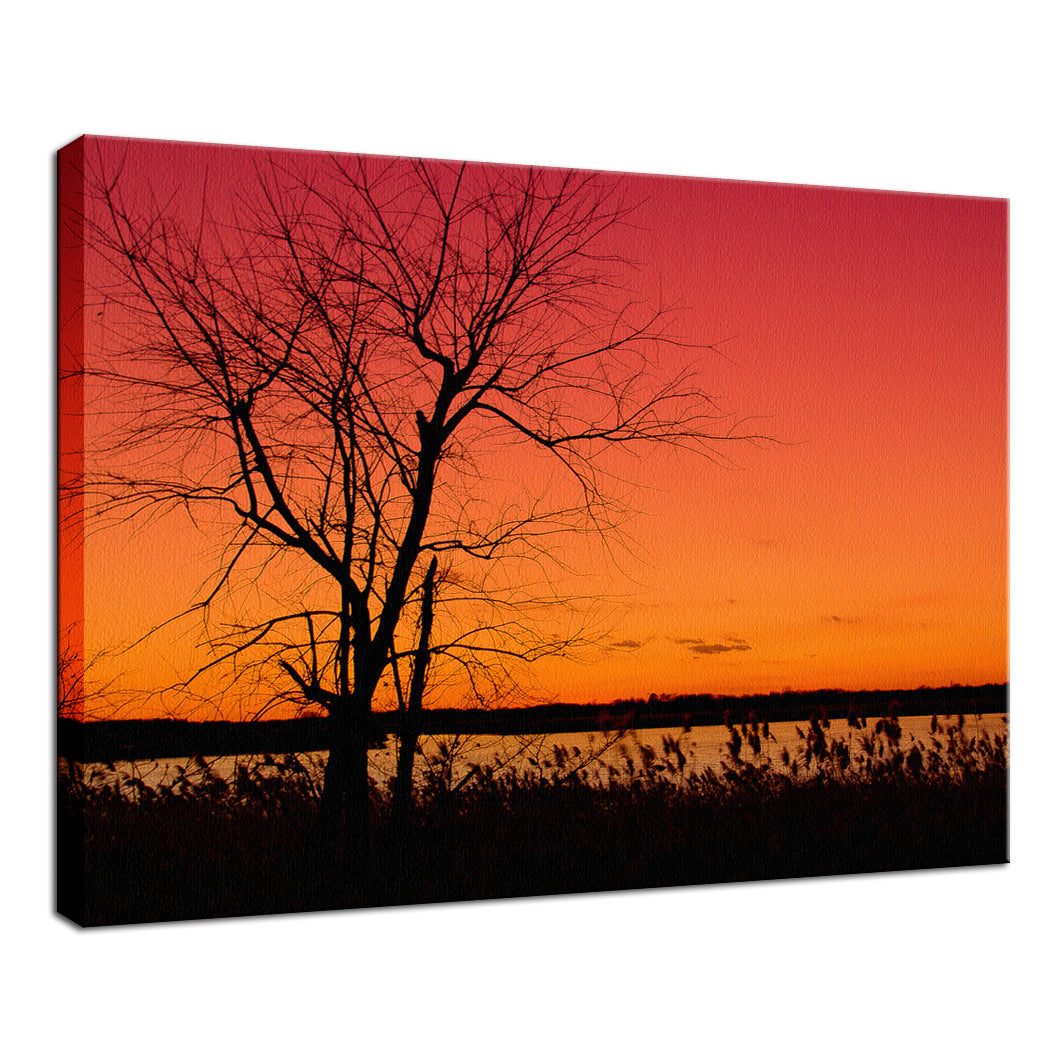 Burning Skies Rural Landscape Photograph Fine Art Canvas Wall Art Prints - PIPAFINEART