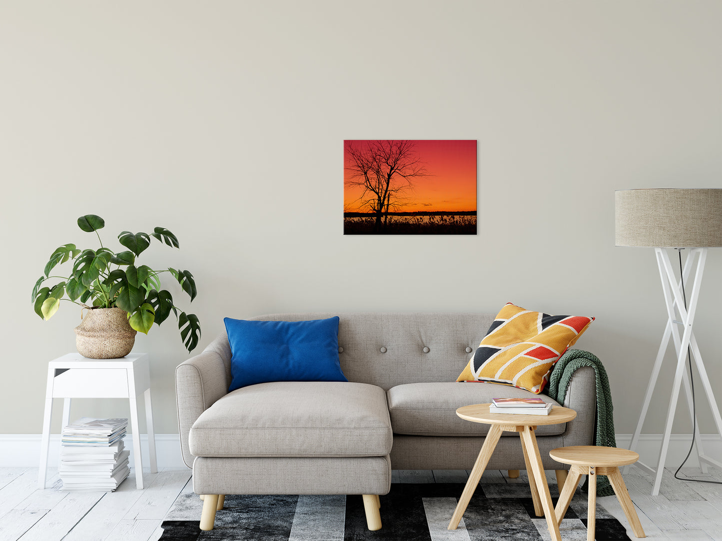 Burning Skies Rural Landscape Photograph Fine Art Canvas Wall Art Prints 20" x 24" - PIPAFINEART