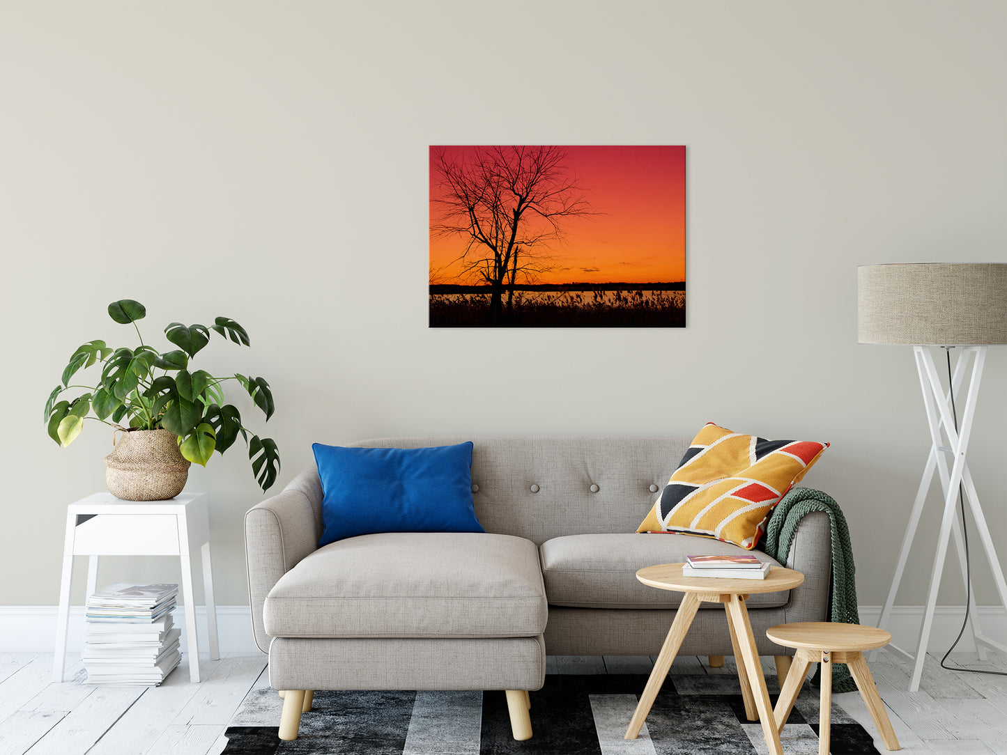 Burning Skies Rural Landscape Photograph Fine Art Canvas Wall Art Prints 24" x 36" - PIPAFINEART