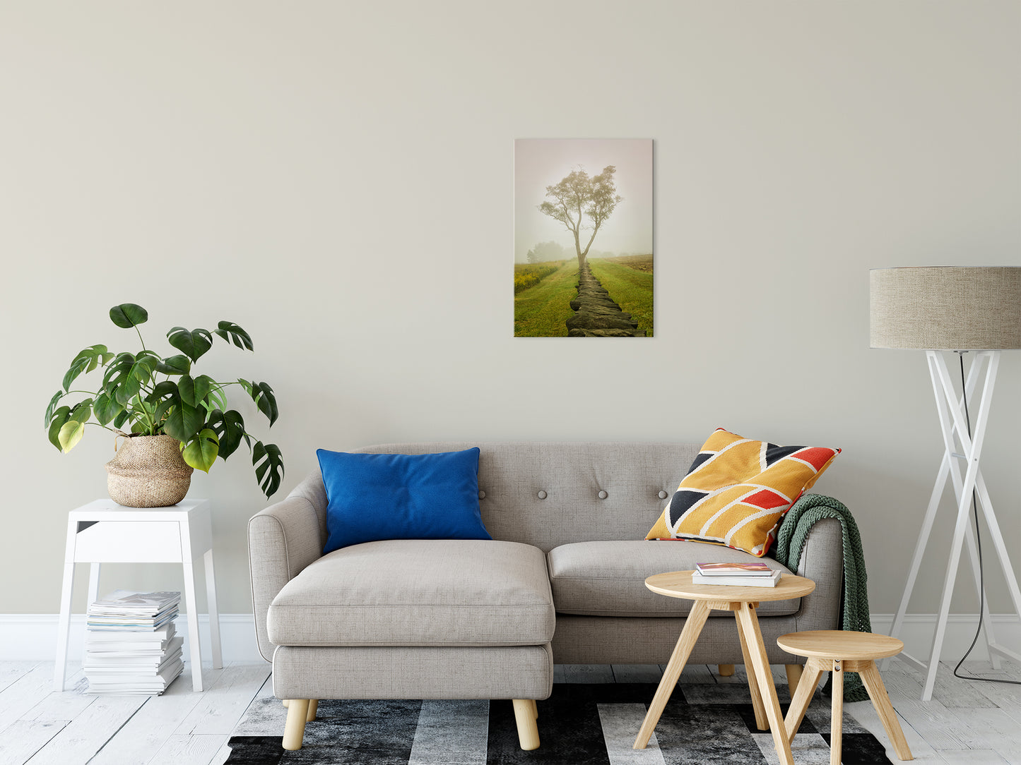 Calming Morning Rural Landscape Photo Fine Art Canvas Wall Art Prints 20" x 24" - PIPAFINEART